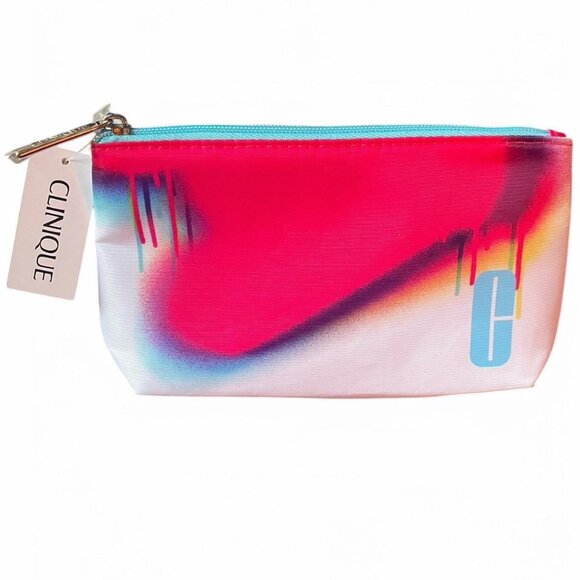 Clinique Handbags - NWT Clinique Multicolored Graffiti Paint Drip Top Zip Cosmetic Bag